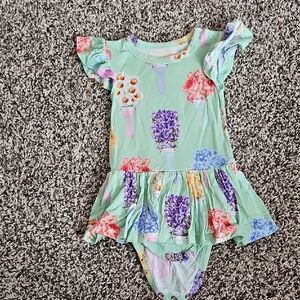 Posh Peanut Mint Floral Twirl Size 6-12 Months
